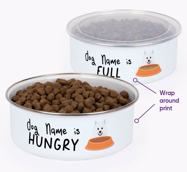 Hungry: Personalised {breedFullName} Enamel Dog Bowl